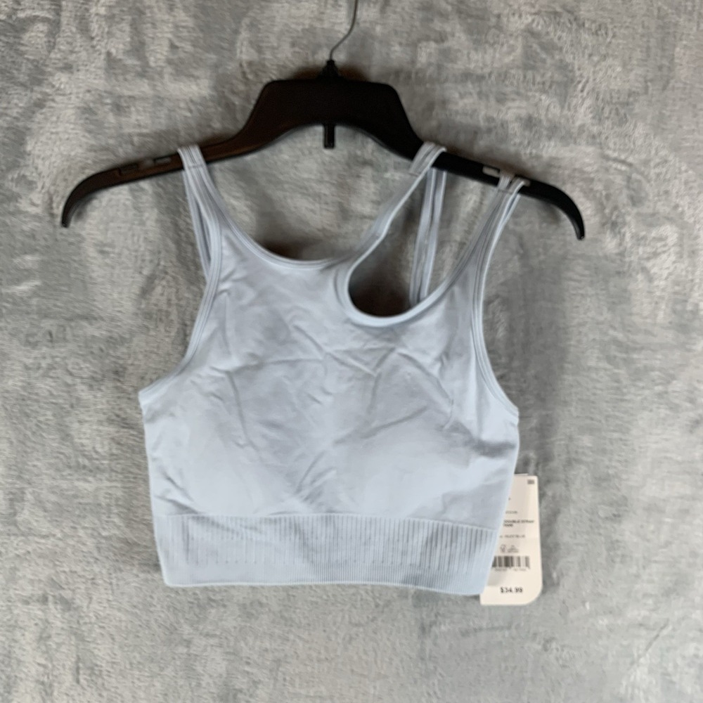 Cotton On Body‎ Women's Sports Bra Seamless Double Strap Tank Silky Blue XS